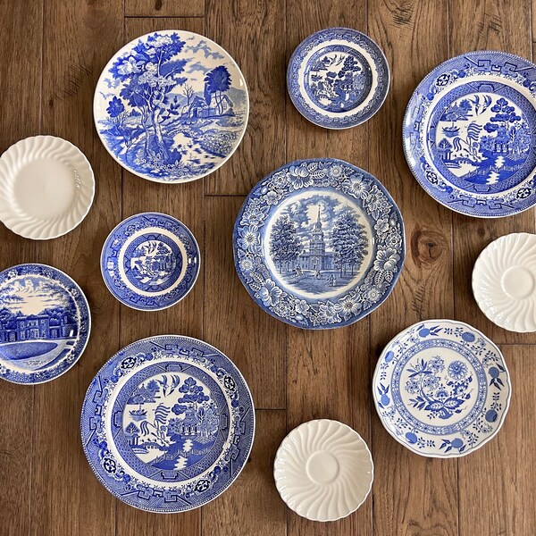 Blue and White Plates - Etsy