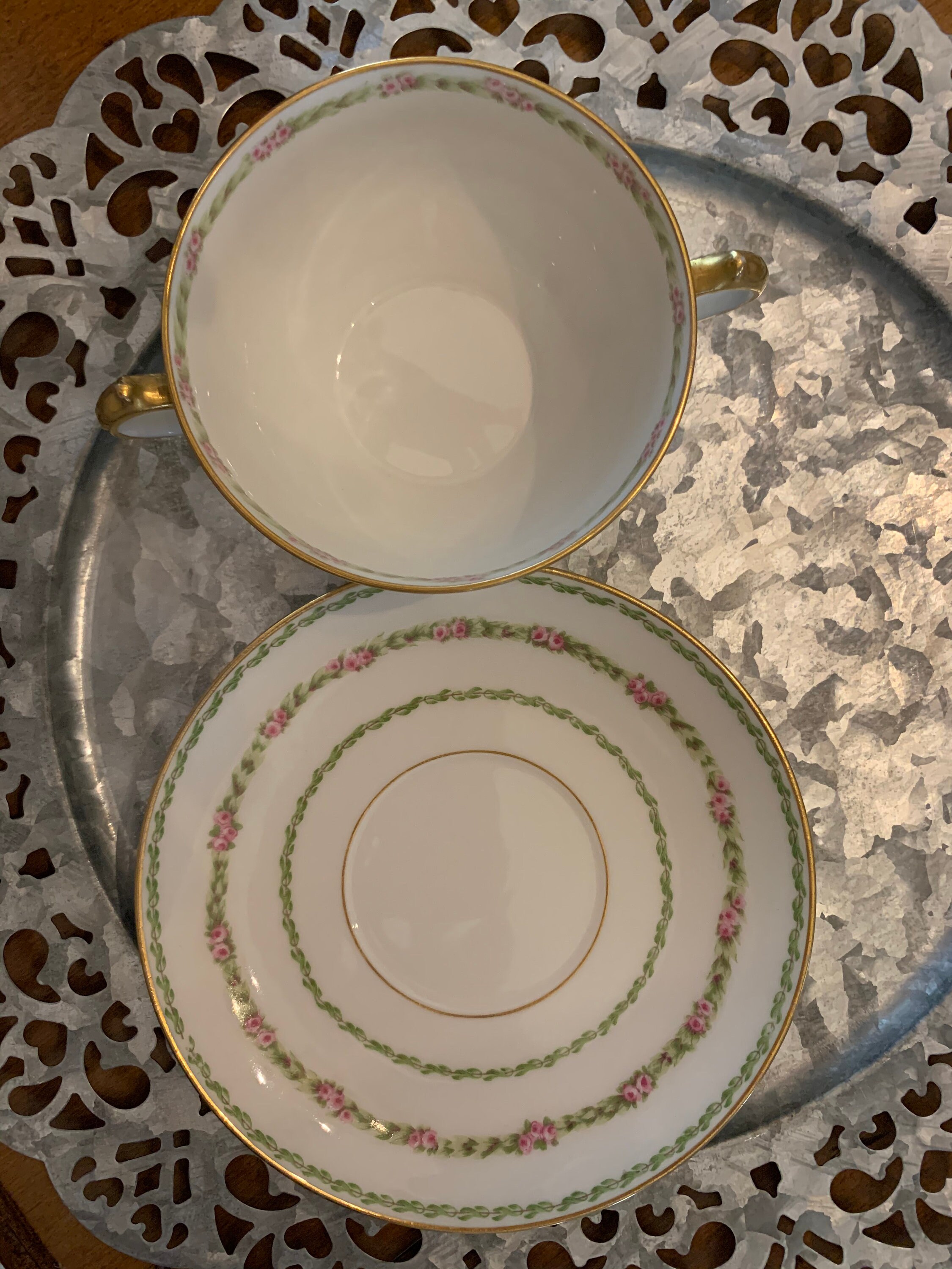 GDA Haviland Limoges Tea Cup & Saucer Bouillon Cup Charles Etsy