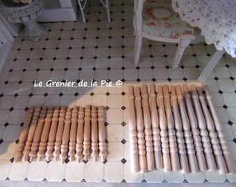 12 Miniatuur Balusters Gedraaid Ruwe Houten Trap Tafelpoten Meubels DIY Poppenhuis Schaal 1:12 Poppenhuis Houten Poten