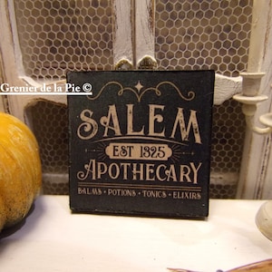 1pc Miniature Halloween Magic Salem Apothecary Board Sign for Dollhouse 1:12 Scale Mini Decoration Dollhouse Sign