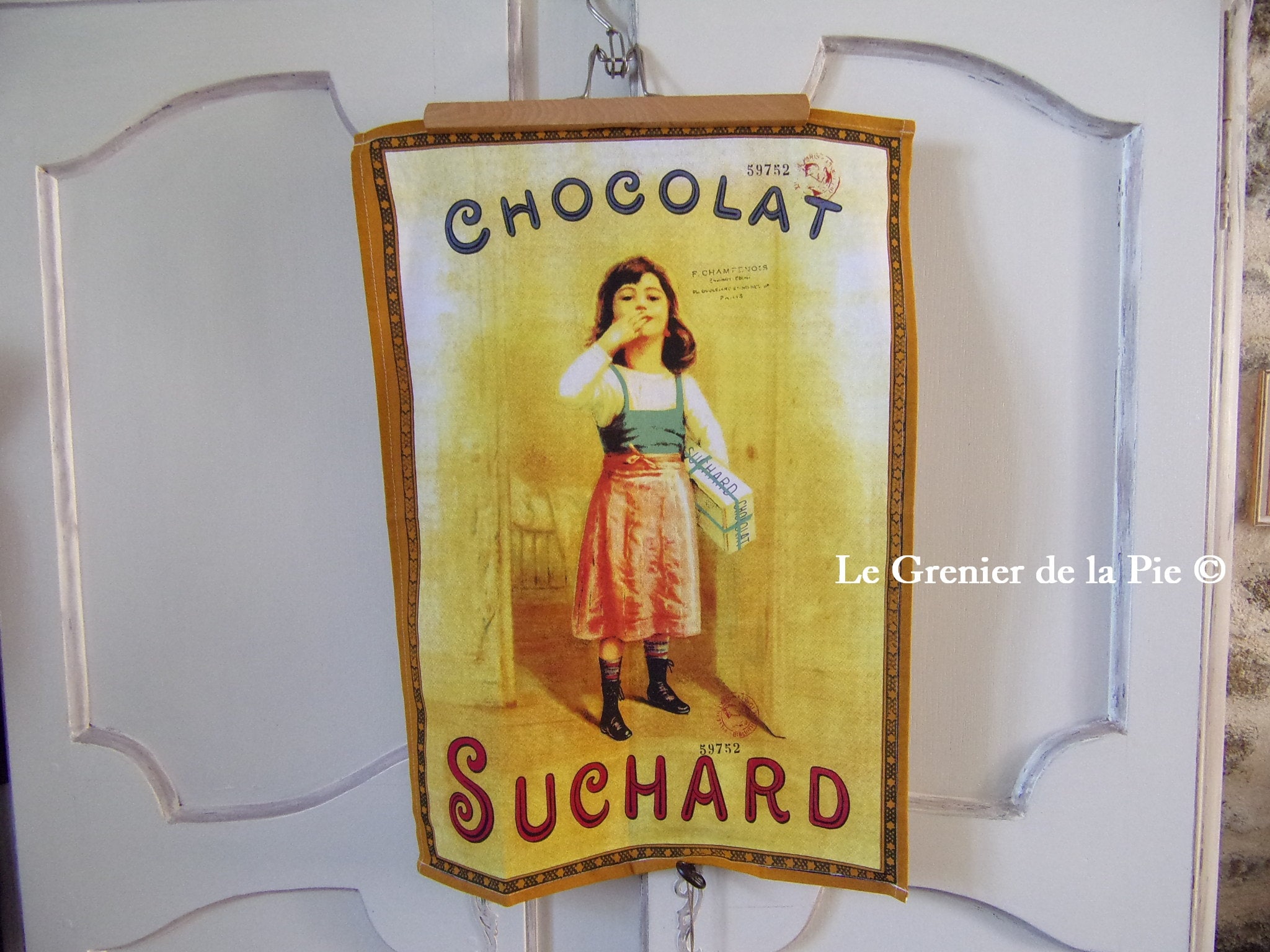 Torchon en Coton Chocolat Suchard Décoration Petite Fille Essuie-Mains Cuisine Style Rétro Vintage 4