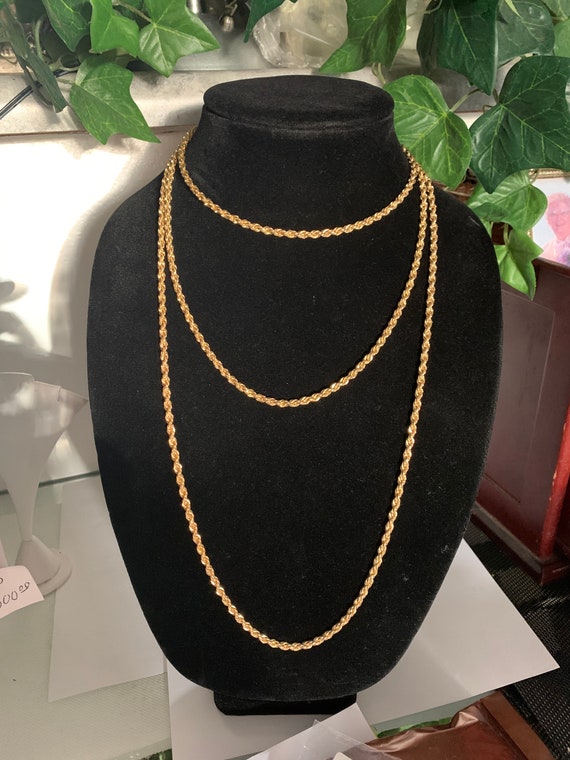 Vintage Necklace 60" Gold Tone Chain 1980s-1990's - image 1