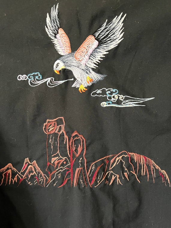 Cowboy Shirt: 1970's Soaring Eagle  Rocking K Ran… - image 2