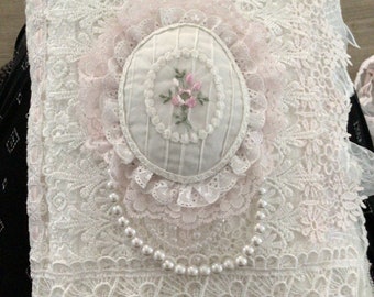 Lace and fabric keepsake book