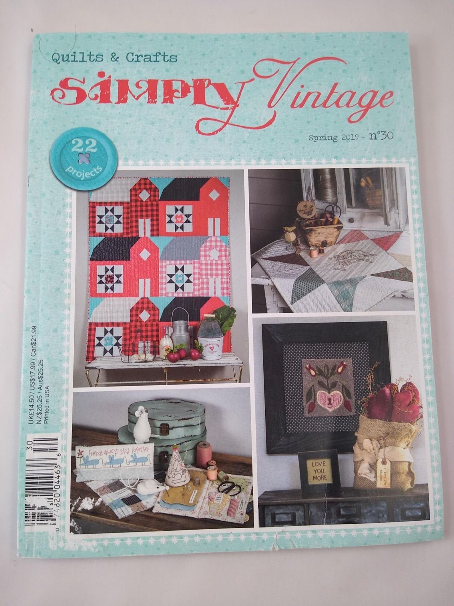Simply Vintage Quilts & Crafts Magazine Back Issue 30 Etsy