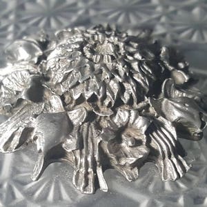 Vintage glass and pewter hors d'oeuvres cheese dessert plate made in France Z13 image 3