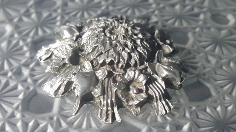 Vintage glass and pewter hors d'oeuvres cheese dessert plate made in France Z13 image 3