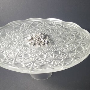 Vintage glass and pewter hors d'oeuvres cheese dessert plate made in France Z13 image 10