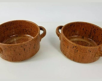 Ceramic Pottery Handmade Bowls set of two signed. (Z15)