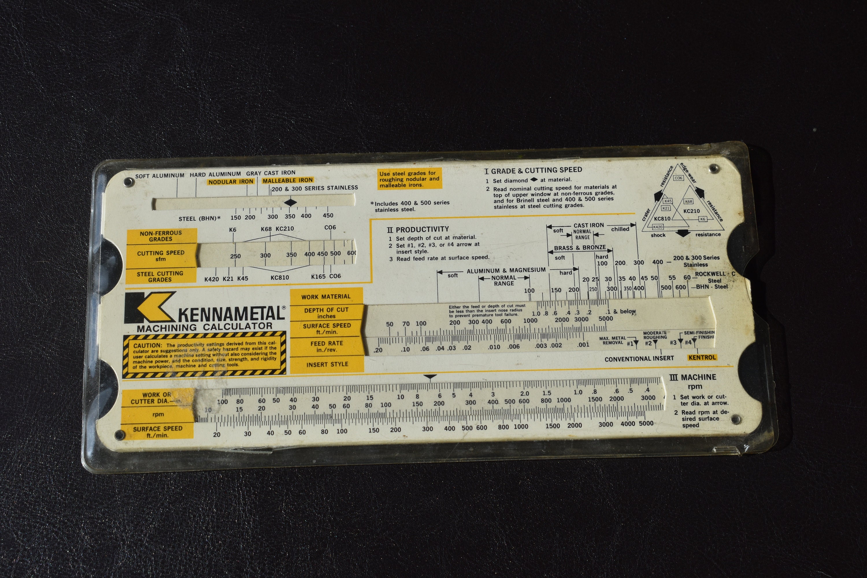 Kennametal Sliding Machining Calculator A76167 Vintage Etsy