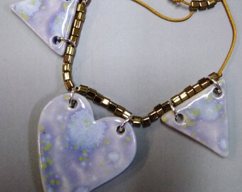 Necklace pendant Butterfly Elephant Flower Heart Porcelain Ceramics Japanese glass beads  rare earth magnet clasp Vibe Ceramics Australia