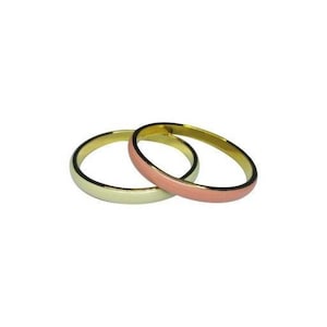 Vintage 80s women&#39;s bangle bracelets in gold metal, ecru enamel and pastel pink
