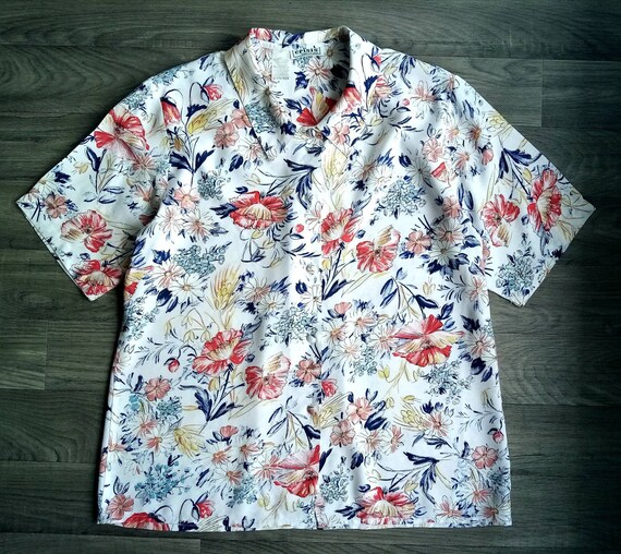 80' Made in France Vintage Women's Shirt Short Sleeve White