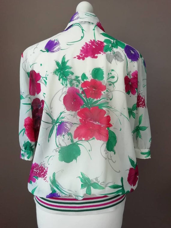 80' made in France vintage women's shirt short sl… - image 6