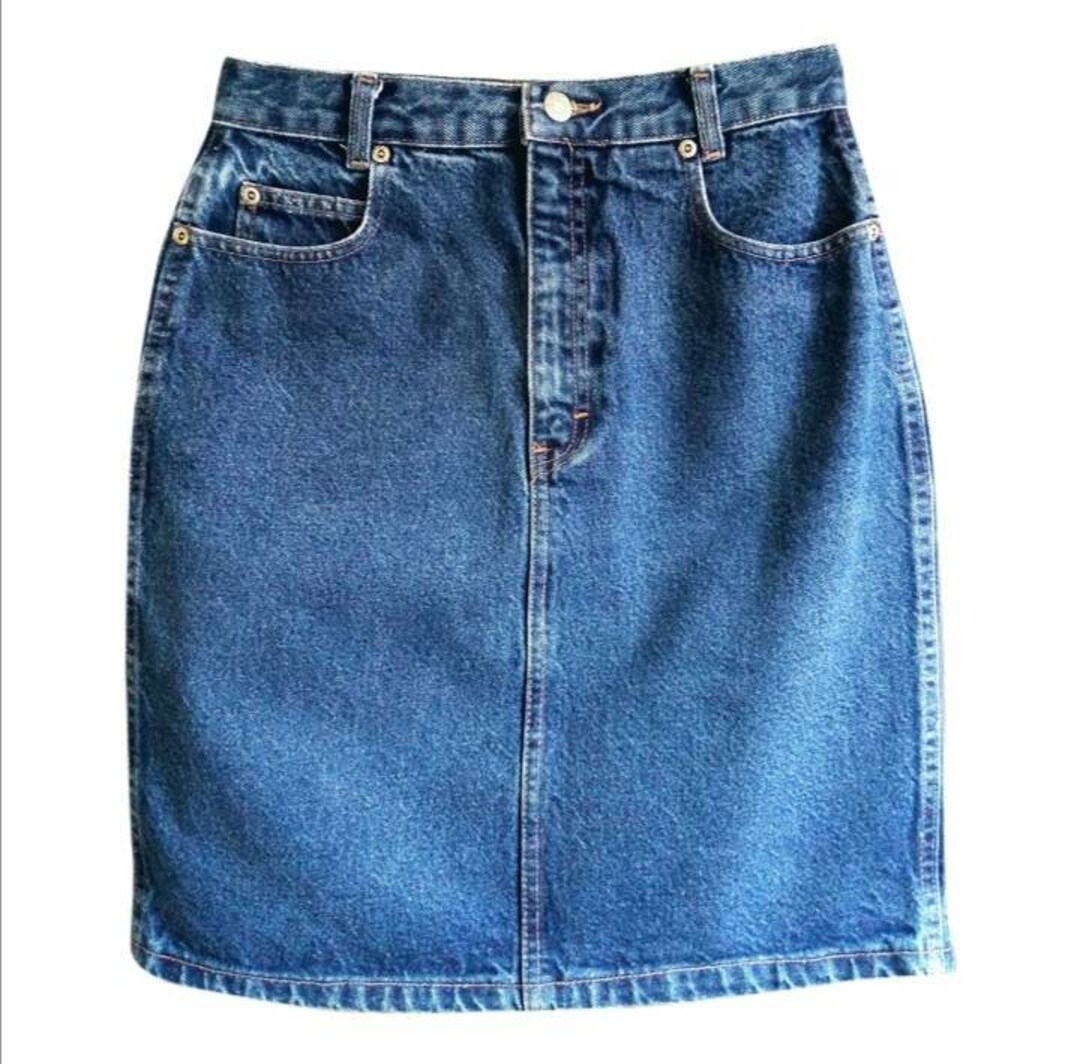 米国製 カルバンクライン   デニム スカート USA製 Calvin Klein 80s USA製 ヴィンテージ ミディアムブルー
