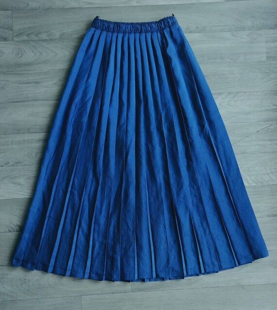 Electric blue cheap pleated skirt