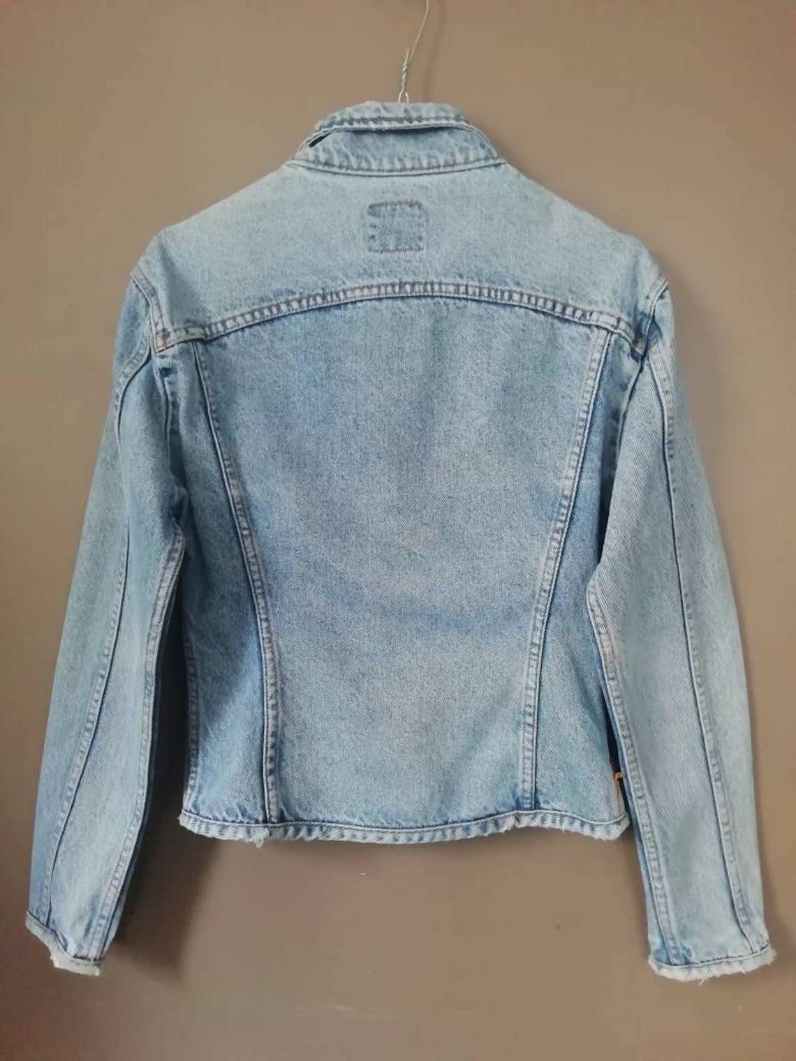 90' Naf-naf Vintage Women's Jacket in Washed Blue - Etsy