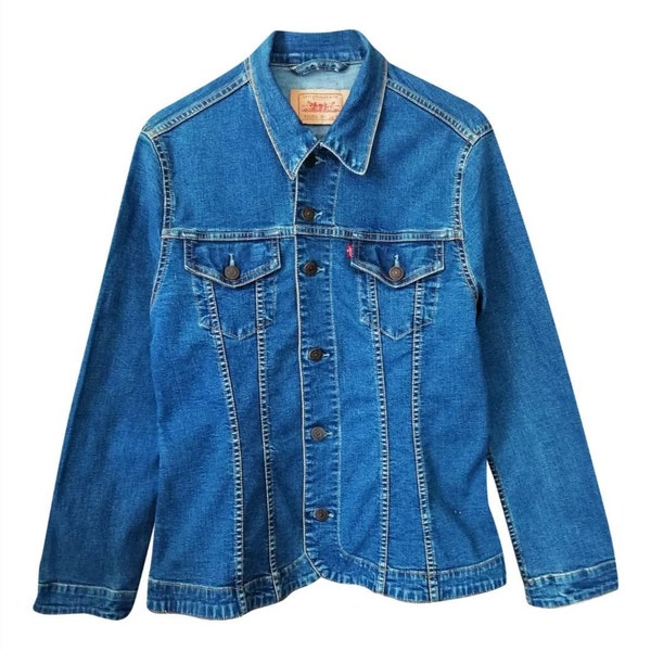 90 Levi's veste en jean femme vintage bleu clair veste cintrée manche longue extensible Taille S