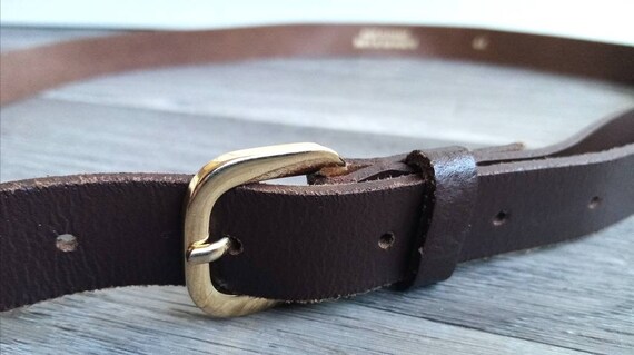 90' made in France thin vintage women's belt in d… - image 2