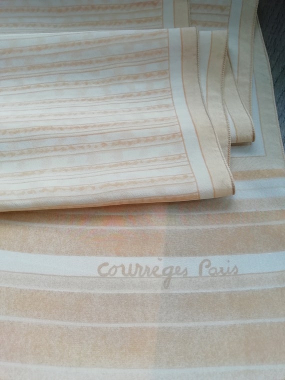 Vintage 1970 Courrèges, Scarf, Scarf, beige and pr