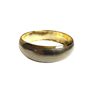 Vintage 80s women&#39;s bangle bracelet in finely perforated gold-plated brass
