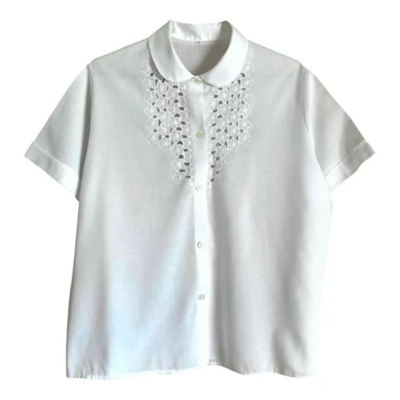 Chemisier Femme Vintage – Taille 38 – Bleu Ciel – Sans Marque – Très Bon état