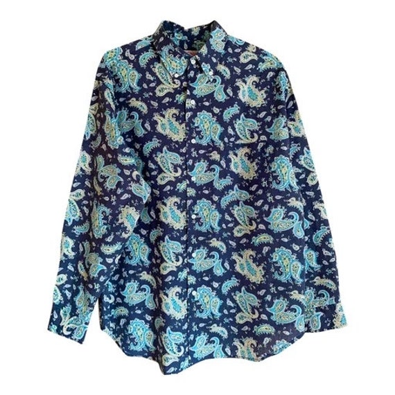 Creeks by cactus 80 chemise femme manche longue en pur coton gris fonce imprime paisley taille M 40 Etsy France