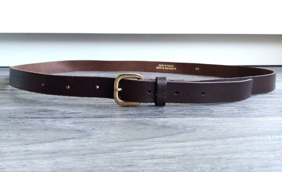 90' made in France thin vintage women's belt in d… - image 7