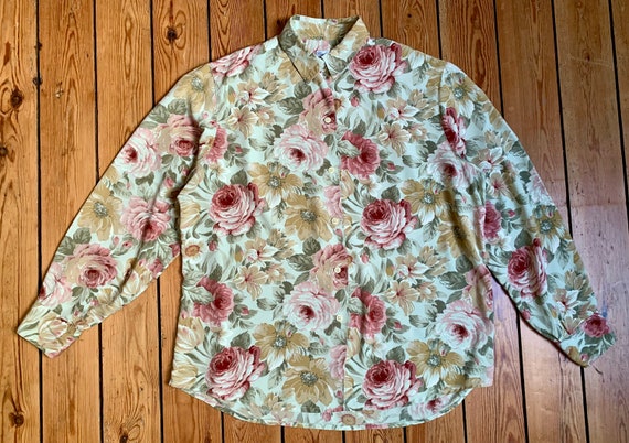 Vintage 90 vintage women's shirt long sleeve almo… - image 9