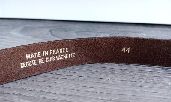 90' made in France thin vintage women's belt in d… - image 6