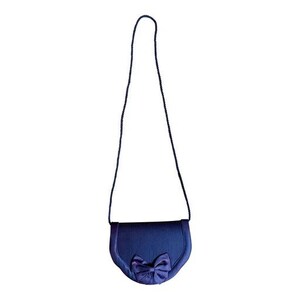 Vintage 80 sac femme sac à main en satin violet prune noeud devant
