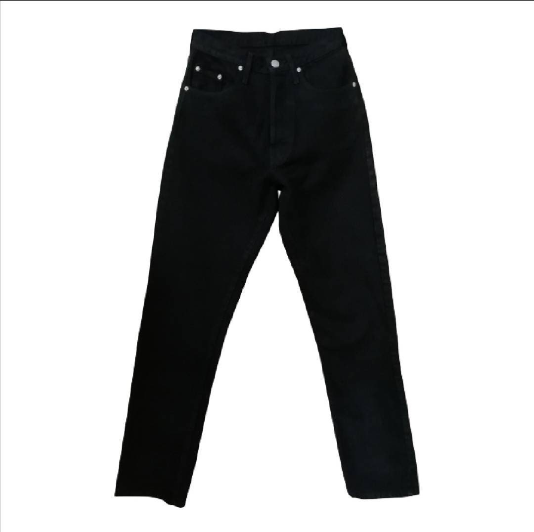 90 Cimarron New Made in Spain Vintage Women s Jeans Miss Randy Model in Pure Black Cotton High Waisted Straight Cut Size 34 36 XS Etsy