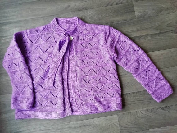 80 Handmade in France Vintage Women's Cardigan With Pussy