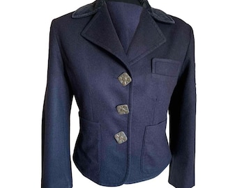 Bazar de Christian Lacroix 90 blazer in wool and cashmere anthracite gray velvet collar light gray size 40 M