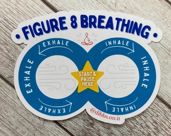 Vinyl Sticker Figure 8, Kids Self-Regulation & Grounding Activity, Finger Trace the 8 with Breathing Techniques, Mindful Coloring Page