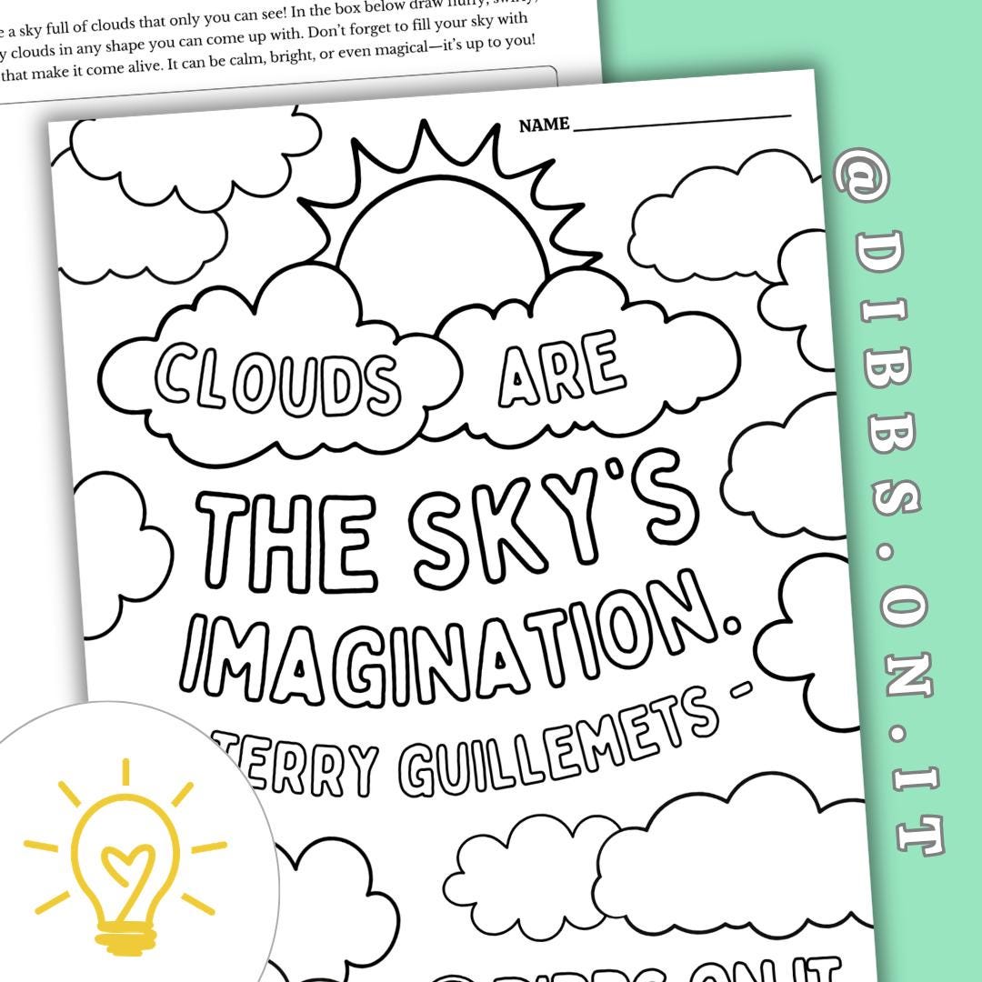 Cloud Coloring Page | Nature Activity Printable, Weather Science ...