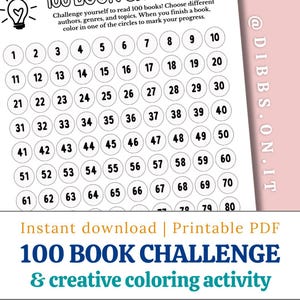 Lese-Tracker für Kinder, 100-Buch-Challenge, Buchtagebuch für Kinder, Sommer-Lesekarte, sofortiger digitaler Download, Sprachkunst-Printables
