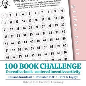 Reading Tracker for Kids, 100 Book Challenge, Book Log for Children, Summer Reading Map, Instant Digital Download, Language Arts Printables