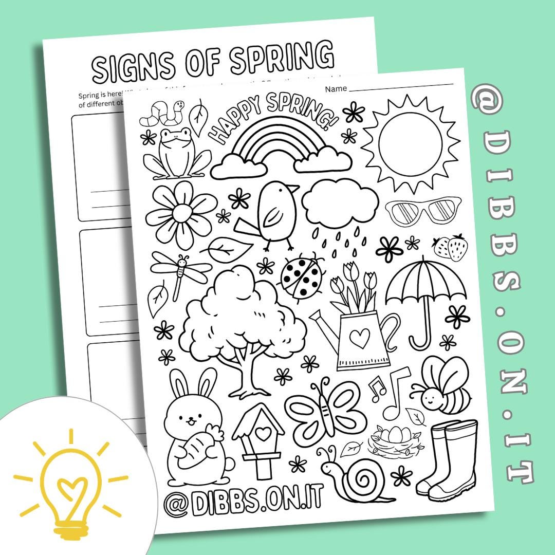 Colouring Springwatch Spring Coloring Page & Signs of Spring Observation | Nature-based ...