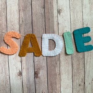 Felt Name Banner, Colorful Felt Letters, Unique Decorative Banner, Kids Educational Learning Toy, 3-inch Felt Board Letters, Custom Colors