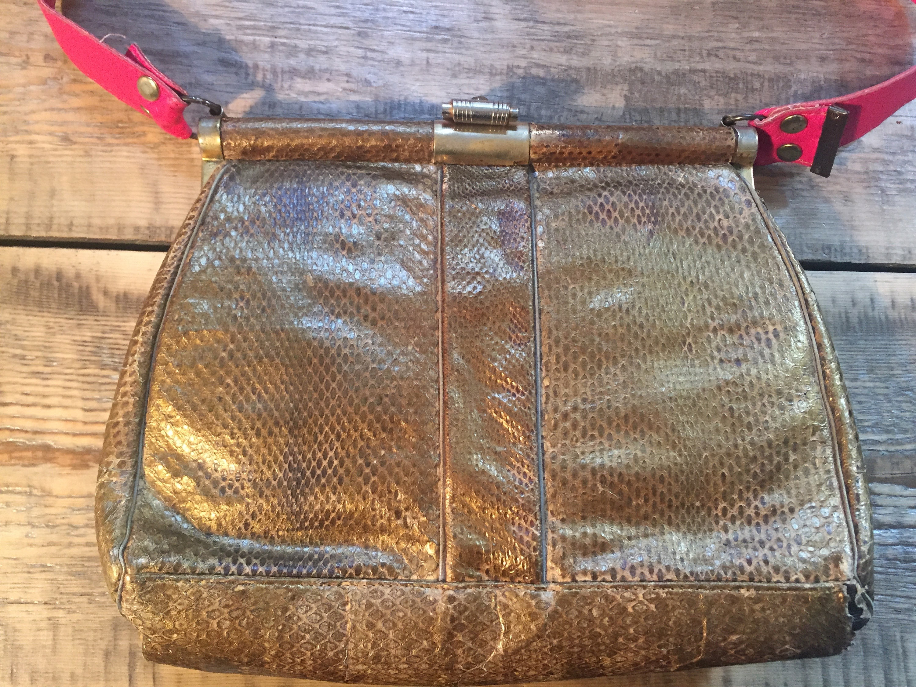 Gold lacquered python luxury bag ⋆ Premier Goldie Handbag