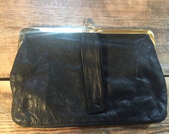 Black leather pouch