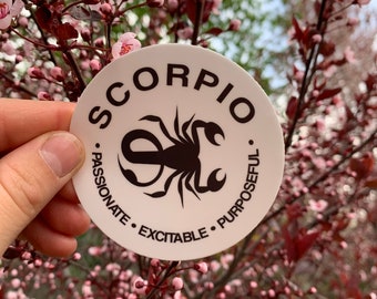 Scorpio Vinyl Sticker, Decals for Personalized Cups, Astrology Labels, Scorpio Stickers, Zodiac Sign