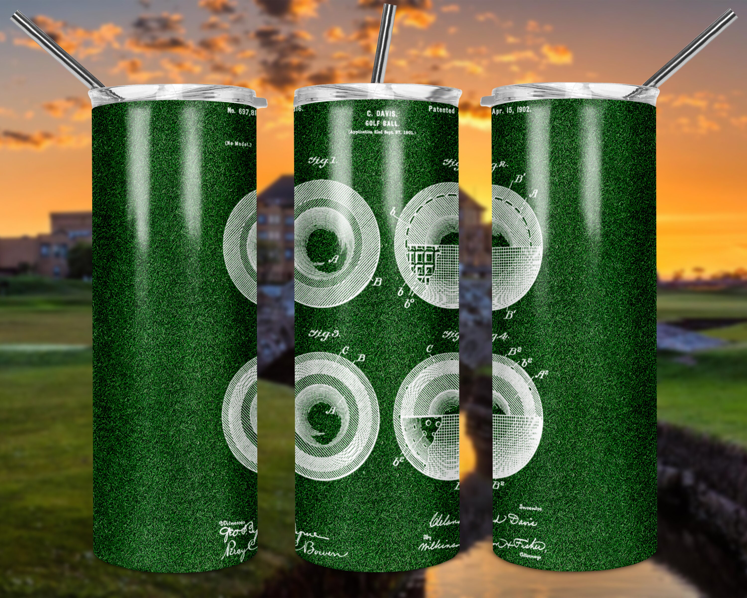Golf Ball Patent 20oz Sublimation Tumbler Digital File Golf Etsy UK