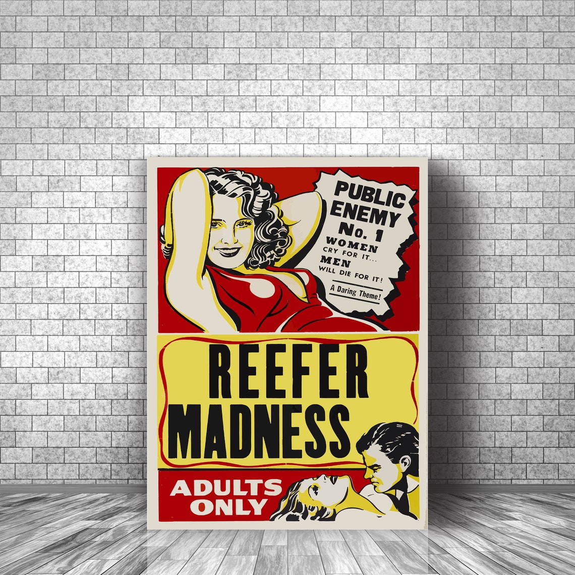 Reefer Madness Propaganda Retro Vintage Movie Print Reefer Etsy Australia