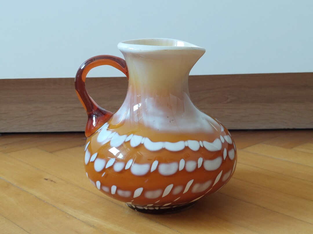 Vintage Cased Glass Vase. Retro Modern Vase From 70's-yugoslavia - Etsy