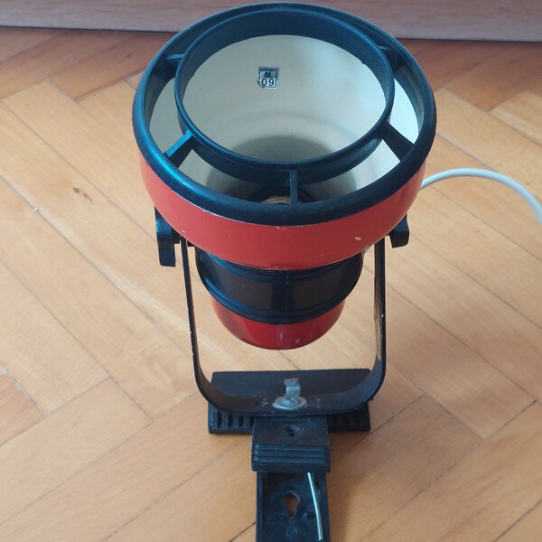 Vintage Wall Lamp /Spot light / Sconce / Clamp Lamp /Pop art red lamp- 70's Elektrofem Hungary/