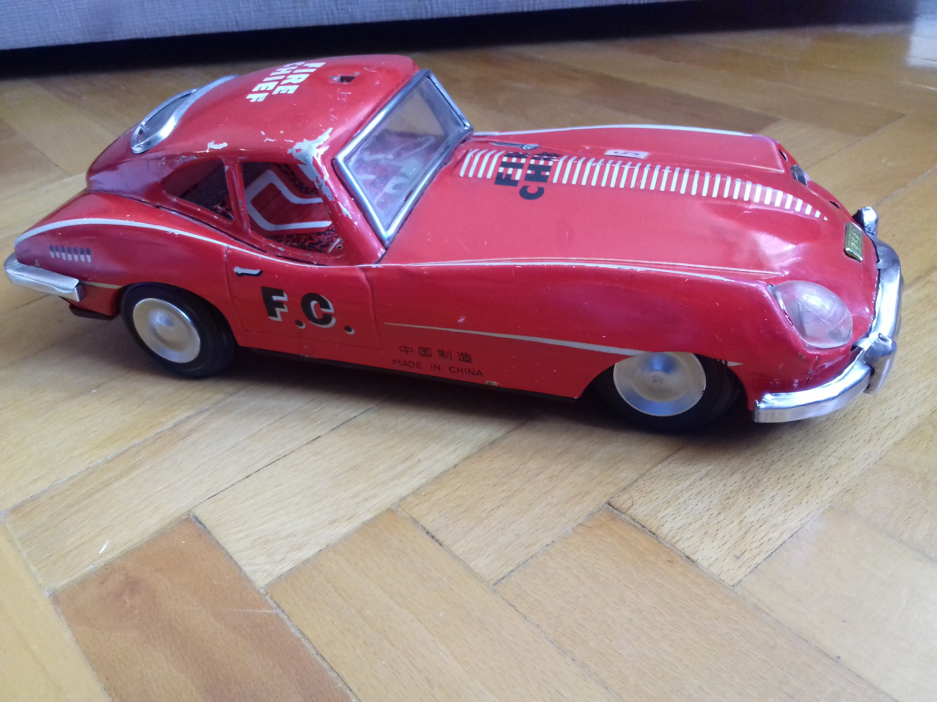 Vintage Fire Chief ME 627 Tin Litho Car From 60's Made in Etsy
