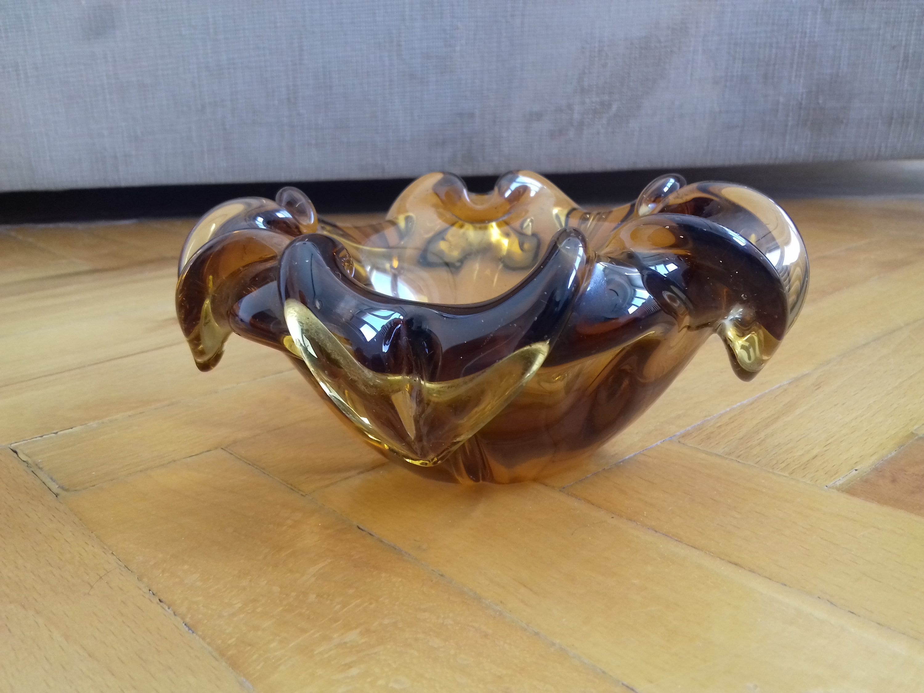 Vintage Cased Glass Ashtray/ Murano Style Ashtray Retro Etsy