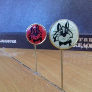 ヴィンテージピンバッジトップ猫漫画キャラクター2個セット